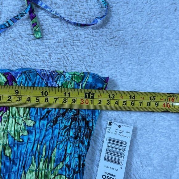 Vintage Y2K Vibrant Floral Halter Scrunch Tank Top Blouse - Picture 6 of 6